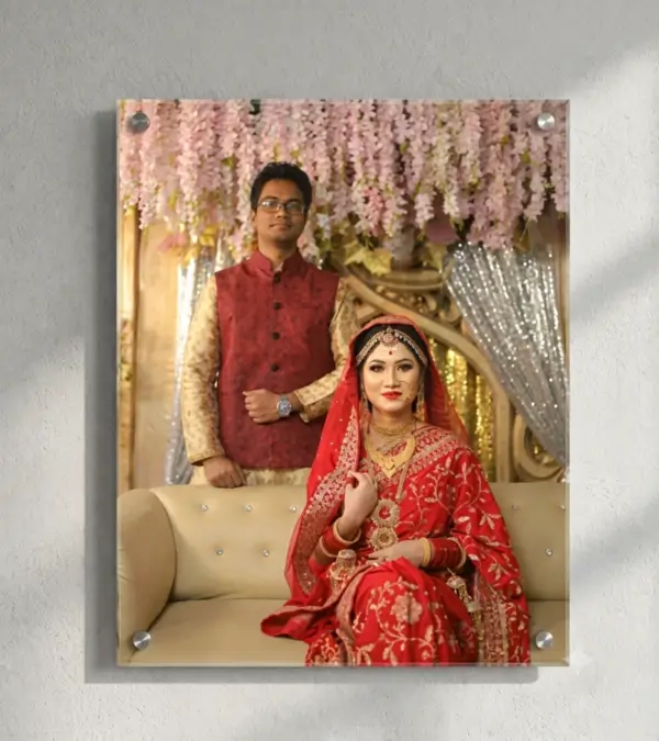Newly Wed Couple Customized Acrylic Photo Online - WallMount