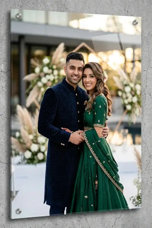 Newly Wed Couple Customized Acrylic High Quality Wall Photo Online